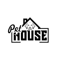 Canvas Print - Pet House logo or Pet shelter icon isolated on white background