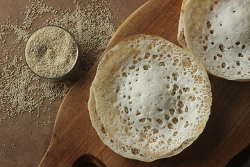 Sticker - Barnyard millet Crepes is a fermented millet pancakes made with fermented barnyard millet batter and coconut