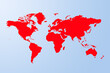 Weltkarte auf blauen Hintergrund