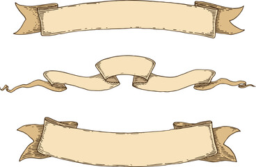 retro blank heraldic ribbons