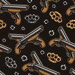 Brass knuckles and rifle seamless pattern