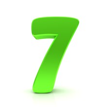 7 Green Number 3d Seven