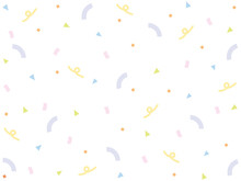 幾何学模様　紙吹雪　パターン背景　パステル（サイズ比率4:3）　Confetti Background Pastel Color