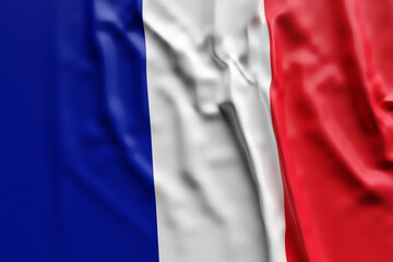 3D illustration of France national developing flag. Country symbol.