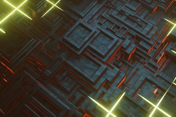 Aufkleber - Computer processor chip on a circuit board with microchips. AI. Circuit board. Technology background. Central Computer Processors CPU.  3d rendering illustration. Background pattern for design.