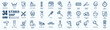 © stockgood - Barbershop icons - minimal editable thin line web illustration set. Outline icons collection. Simple vector illustration.