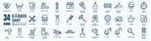 Barbershop Icons - Minimal Editable Thin Line Web Illustration Set. Outline Icons Collection. Simple Vector Illustration.