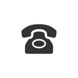 Fototapeta  - Customer service concept related glyph vector icon. Retro phone icon. Vector illustration