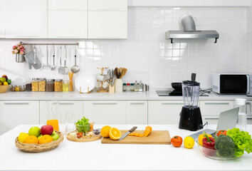 Organic Healthy Food Prepared For Breakfast in Kitchen