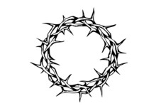 Black Crown Of Thorns Image Isolated On White Background