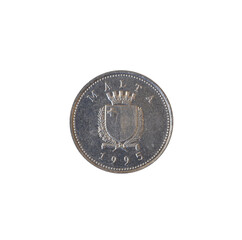 Wall Mural - Two cents coin made by Malta, that shows The arms of Malta with the country name above and the date below