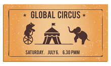 Ticket, Retro Ticket, Circus Ticket, A Circus Ticket Template, Gold Ticket, Retro Cinema Ticket Isolated