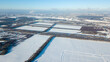 View of snow-covered fields in Russia