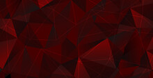 Elegant White Background With Red Diamond Low Poly Shape And Shadow. Abstract Blue Banner
