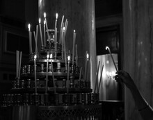 Burning Candles In Orthodox Church, Orhodox Candle Holder