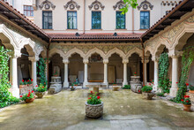 Courtyard Of Museum Dwelling In The Center Of Bucharest With Peristyle Of Ogee Arches