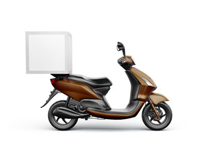 Sticker - 3d rendering mock up  delivery scooter 