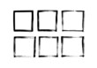 © Anastasiia Hevko - Vector black frames isolated on white background. Set of grunge square template backgrounds. Handdrawn square borders. Tiny  black lines. Dirty grunge design frames, borders or templates for text.