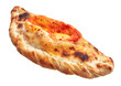  Single calzone italian pizza isolated over white background