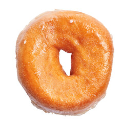 Wall Mural -  SIngle glazed doughnut isolated over white background