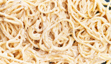  Italian Spaghetti Pasta With Carbonara Sauce Texture