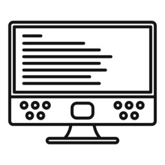 Sticker - Frame monitor icon outline vector. Pc screen