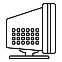 Wall Mural - Monitor icon outline vector. Computer display