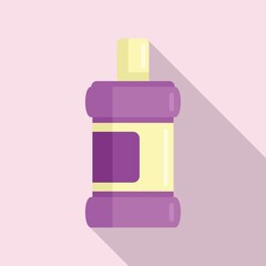 Poster - Mint mouthwash icon flat vector. Dental wash