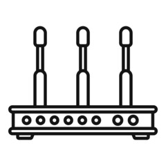 Sticker - Hub modem icon outline vector. Computer wlan