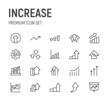 Set of increase line icons.