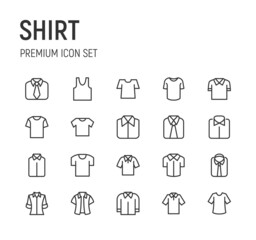 Poster - Set of shirt line icons.