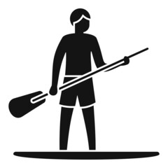 Wall Mural - Sup surfer icon simple vector. Paddle board