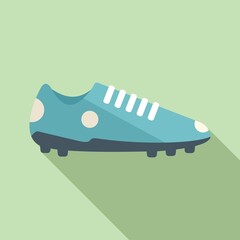 Poster - Football boot icon flat vector. Sport shoe