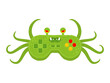 Joystick monster isolated. Gamepad green monstrosity. disfigurement control knob video game