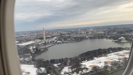 Fototapete - Washington DC aerial view from airplane window