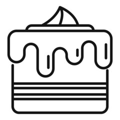 Poster - Holiday cake icon outline vector. Happy party