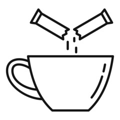 Sticker - Sugar tea cup icon outline vector. Hot drink