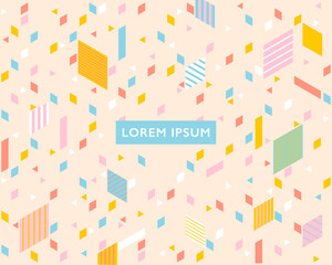Wall Mural - the squares of the isometric grid freely fill the background. simple pattern design template.