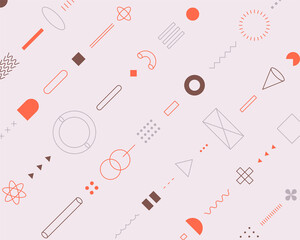 Wall Mural - a pattern created by listing shapes and design elements. simple pattern design template.