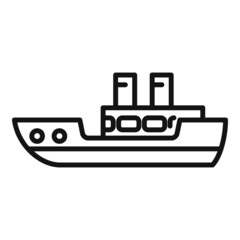 Sticker - Sea cargo ship icon outline vector. Planet climate