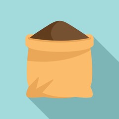 Poster - Coffee sack icon flat vector. Restaurant bean