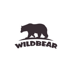 Wall Mural - Grizzly bear and sun bear wild animal silhouette logo design icon vector illustration