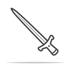 Wall Mural - Medieval sword icon transparent vector isolated