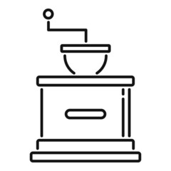 Wall Mural - Wood coffee grinder icon outline vector. Restaurant drink