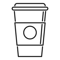 Sticker - Milk coffee cup icon outline vector. Morning bean