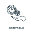 Moratorium icon. Line element from economic crisis collection. Linear Moratorium icon sign for web design, infographics and more.