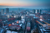 Fototapeta Boho - Beautiful sunset over the Old Town of Gdansk city, Poland