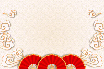 Wall Mural - Chinese new year background with oriental style decoration