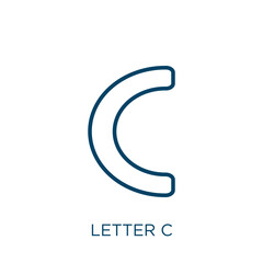 letter c icon. Thin linear letter c, letter, identity outline icon isolated on white background. Line vector letter c sign, symbol for web and mobile