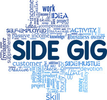 Side Gig Conceptual Vector Illustration Word Cloud Isolated On White Background.
